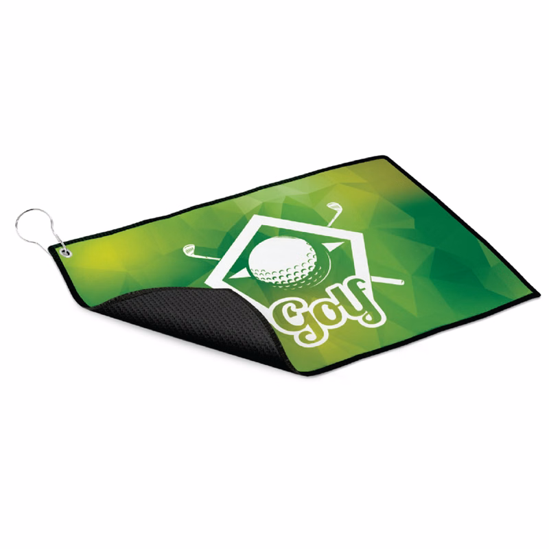 Opper Fiber Dual Sided Suede/Waffle Golf Towel - Full Color