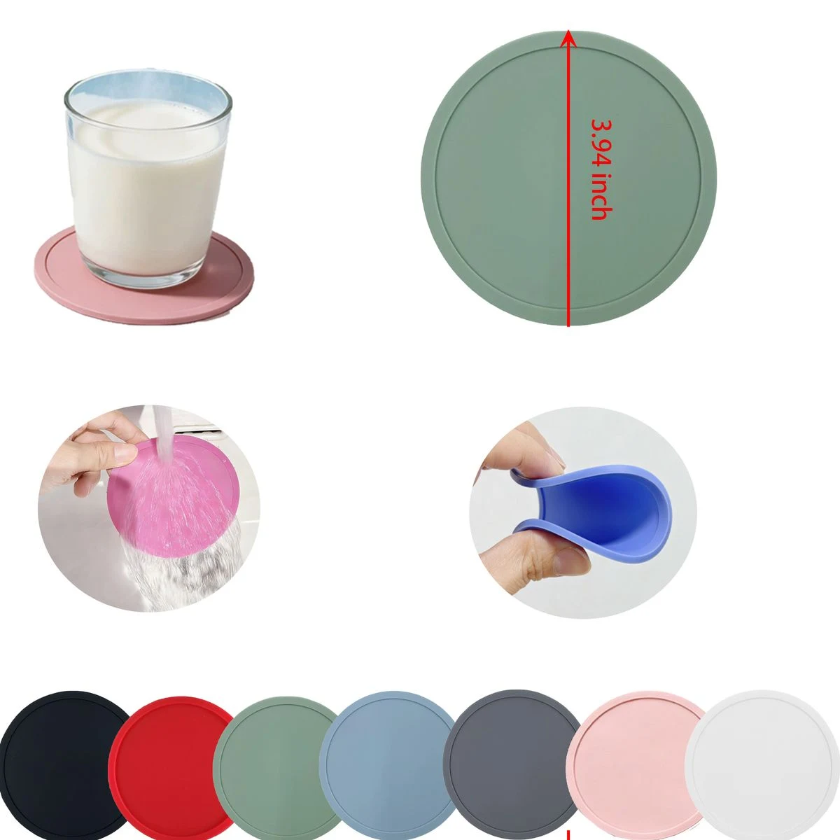Non-Slip Silicone Cup Coasters for Tables 1