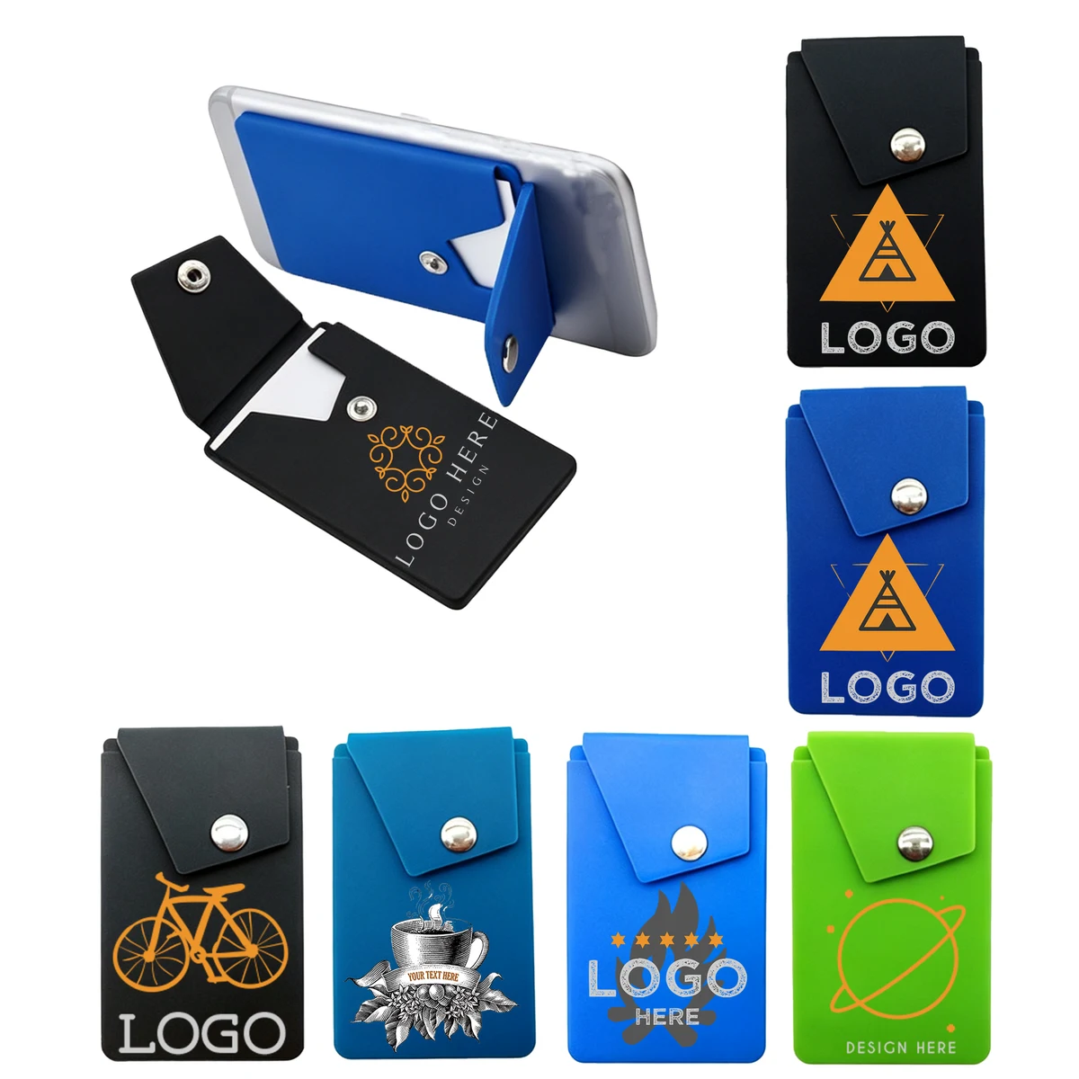 Silicone Phone Card Holder Soft Upgrade Anti Falling Cell Phone Wallet Credit Card Holder 1