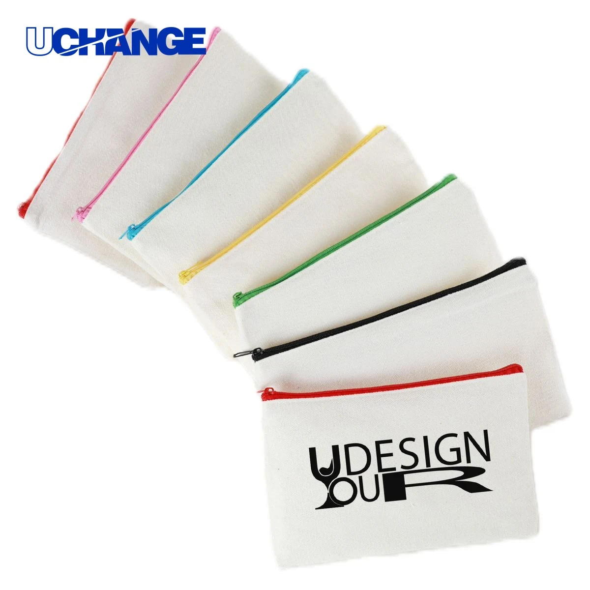 Canvas Colorful Zipper Pouch, custom tote bag with logo imprint 1