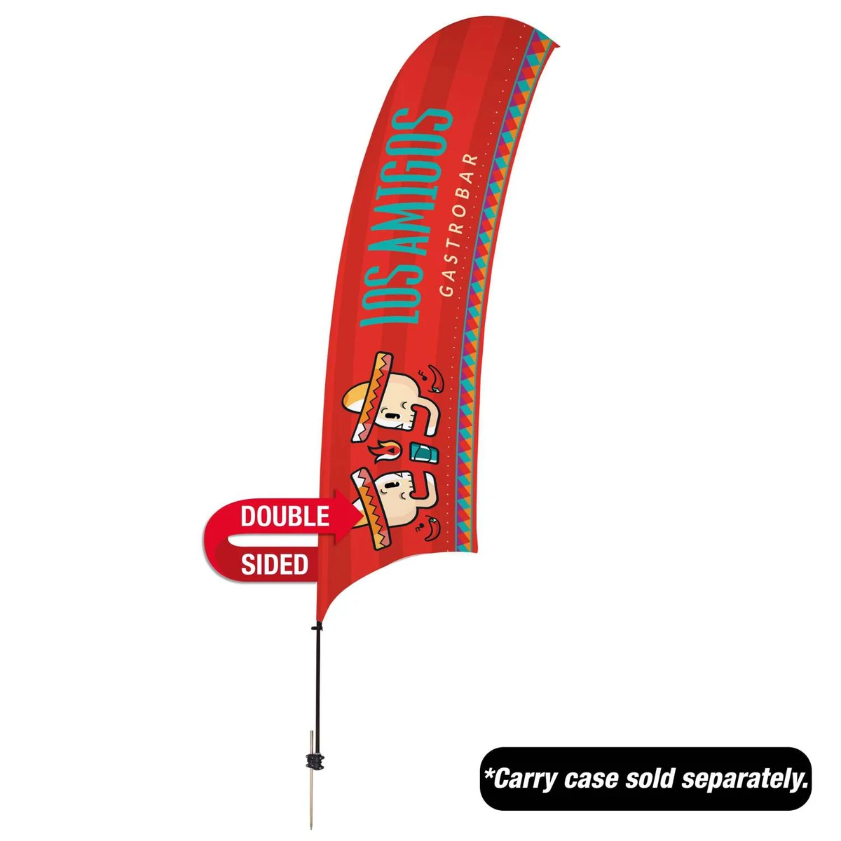 15' Value Razor Sail Sign Kit (Double-Sided with Value Spike & Ground Anchor) 1
