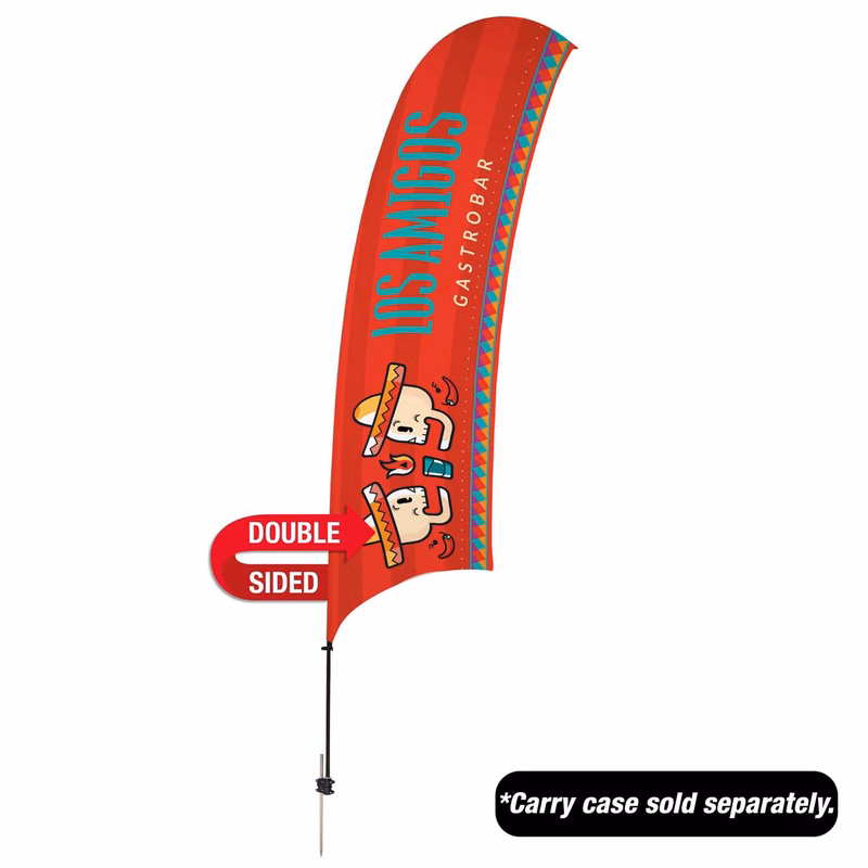 15' Value Razor Sail Sign Kit (Double-Sided with Value Spike & Ground Anchor)