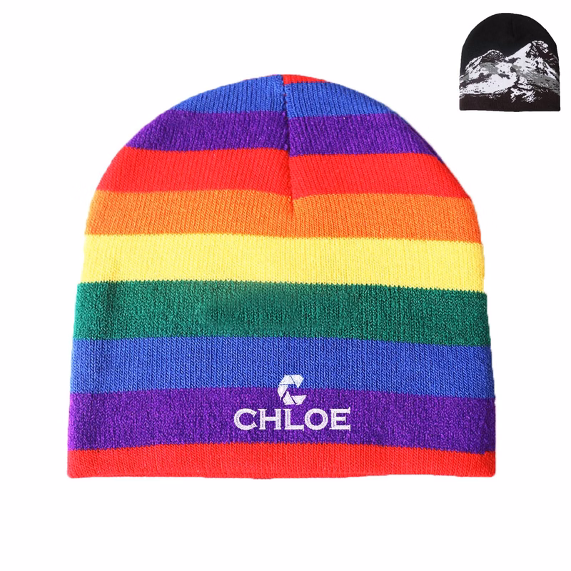 Kids Rainbow Knit Hat