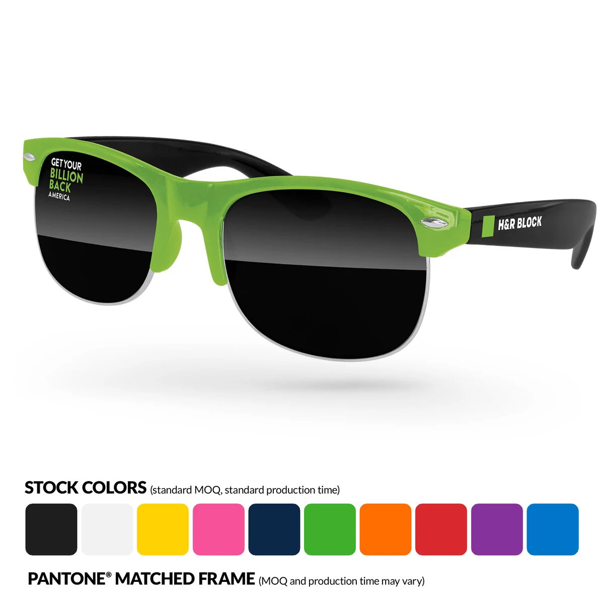 2-Tone Club Sport Sunglasses w/ Temple Imprint 1