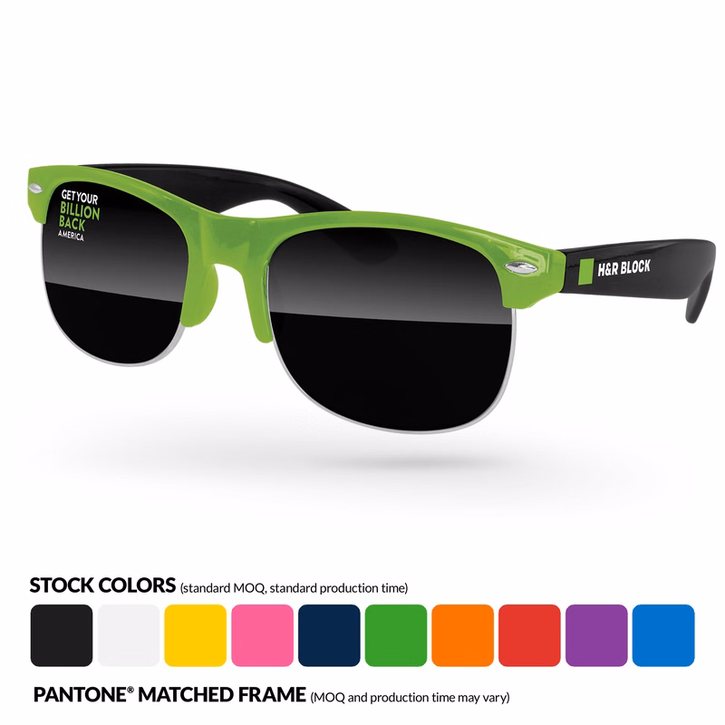 2-Tone Club Sport Sunglasses w/ Temple Imprint