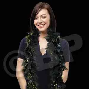 Black Feather Boa with Gold Tinsel 1