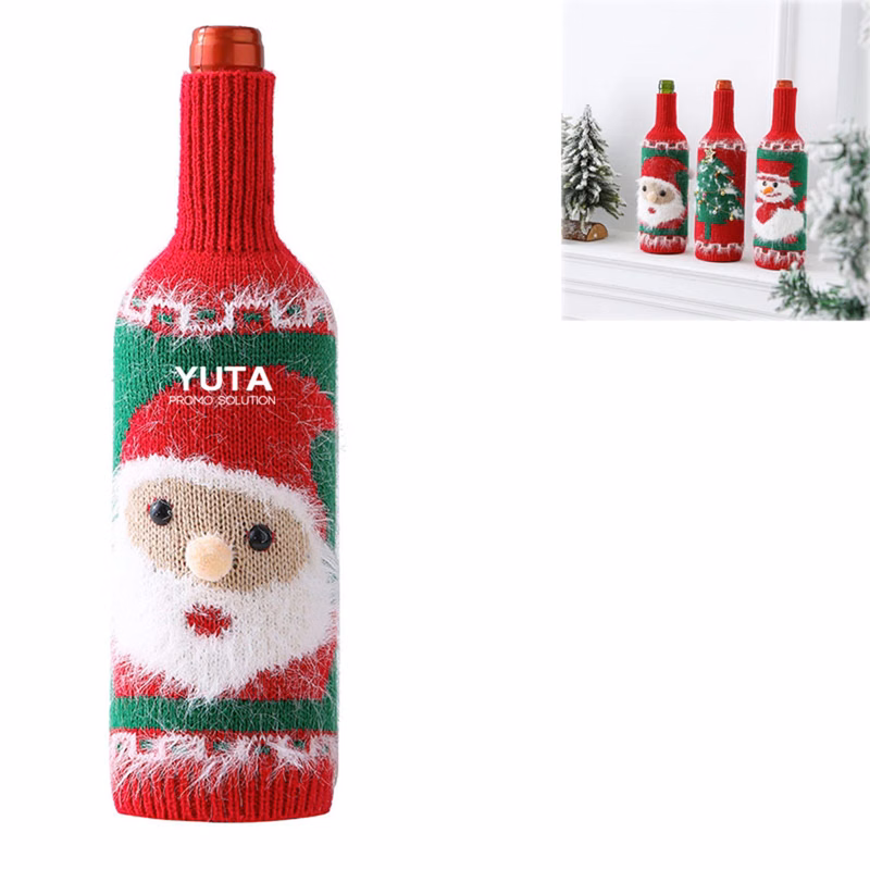 Knitted Christmas Wine Bottle Covers