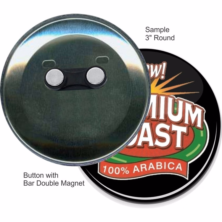 Bar Double Magnet 3 Inch Round Button