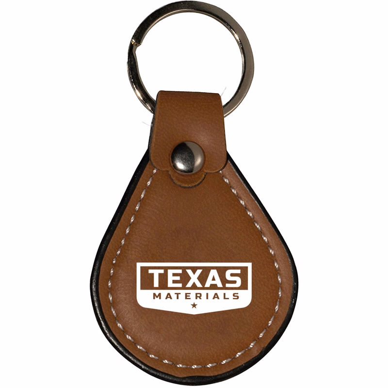 Teardrop Faux Leather Keychain
