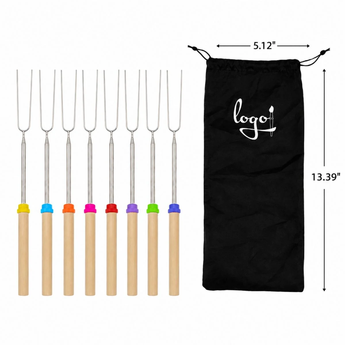 8 Piece Telescoping Marshmallow Roasting Stick Set 1