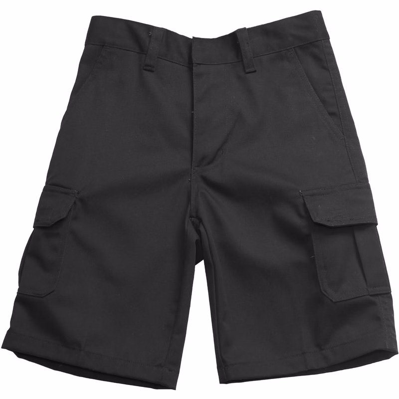 Boys' Uniform Shorts - Sizes 4 - 7 Black Cargo Style
