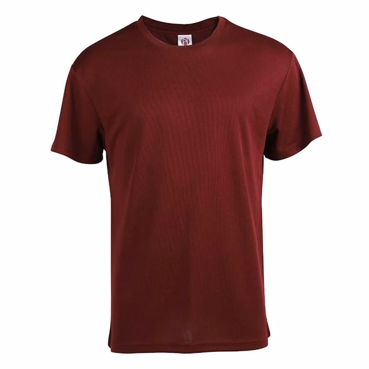 Micro Mesh Active Short Sleeve T-Shirts - Wine 2XL