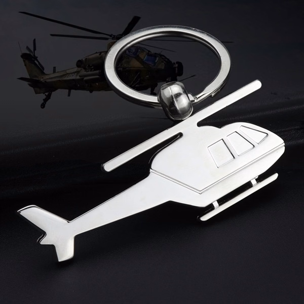 Custom Metal Helicopter Keyring with Full-Color Imprint — Aviation Promo Gift