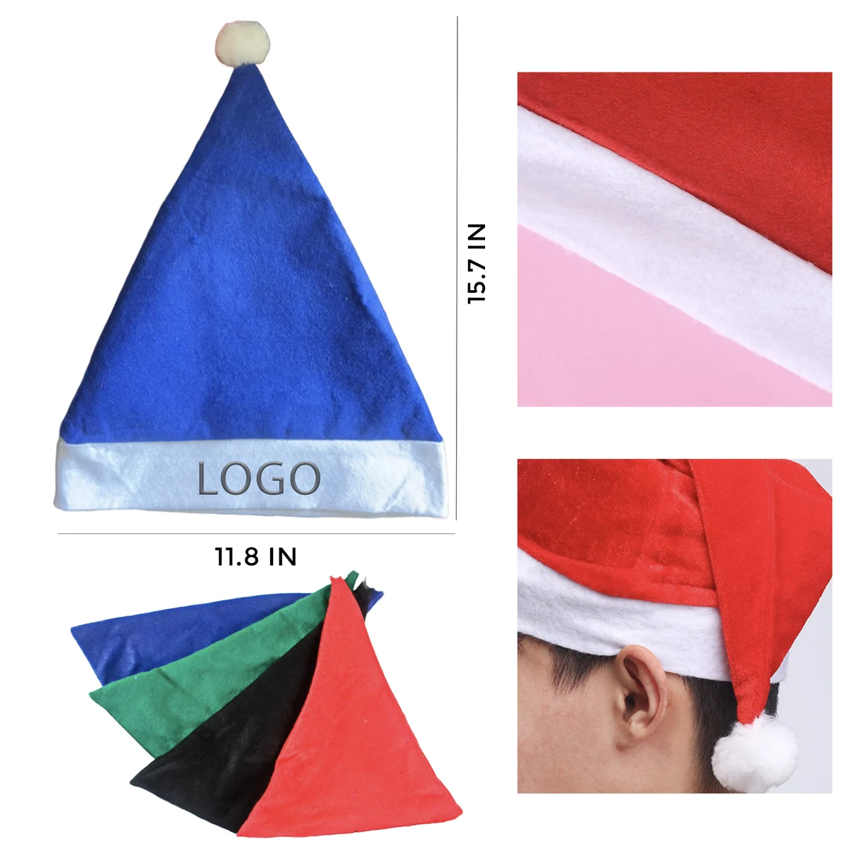 MOQ 1 PCS Customizable Christmas Hat 1