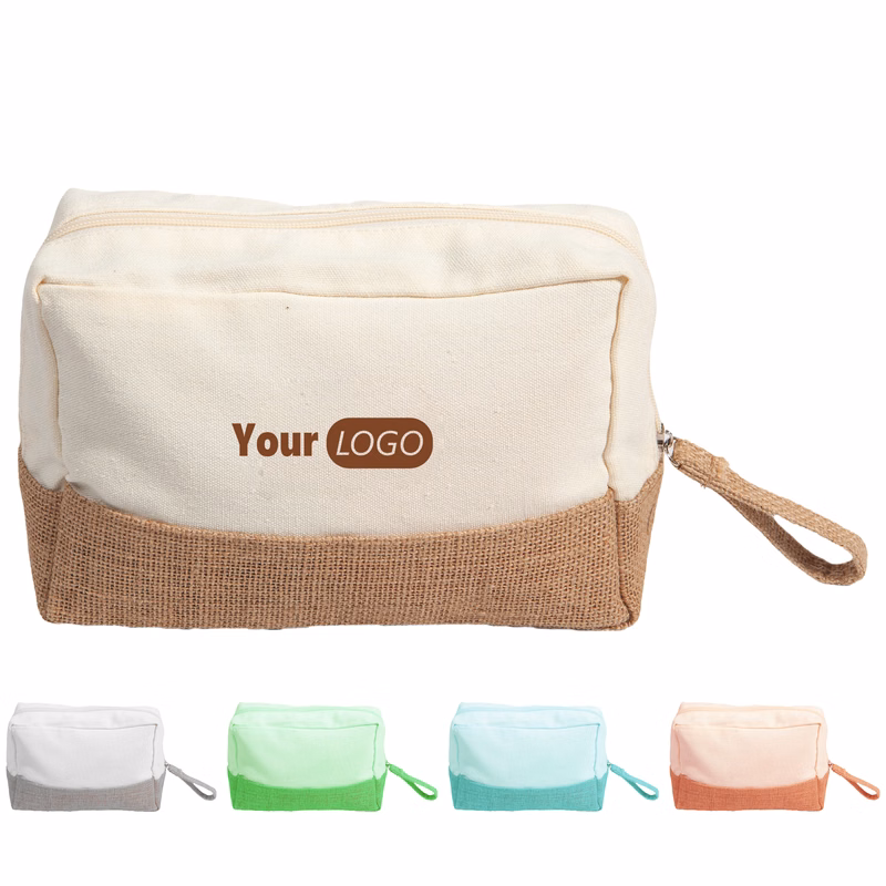 Canvas Sustainable Jute-Trim Toiletry Bag For Conscious Travelers