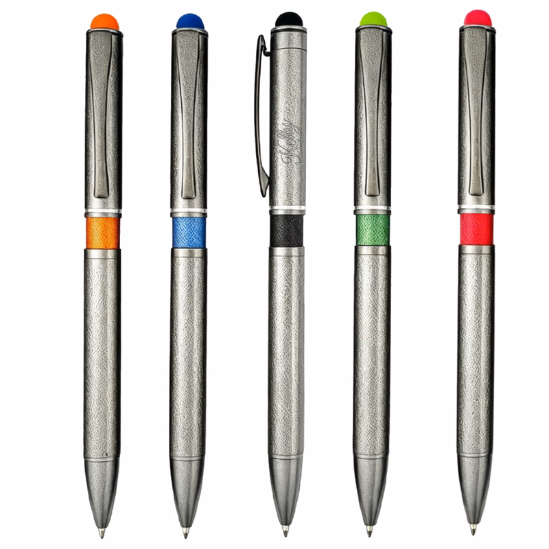 Retractable Metal Ballpoint Pen w/ Stylus