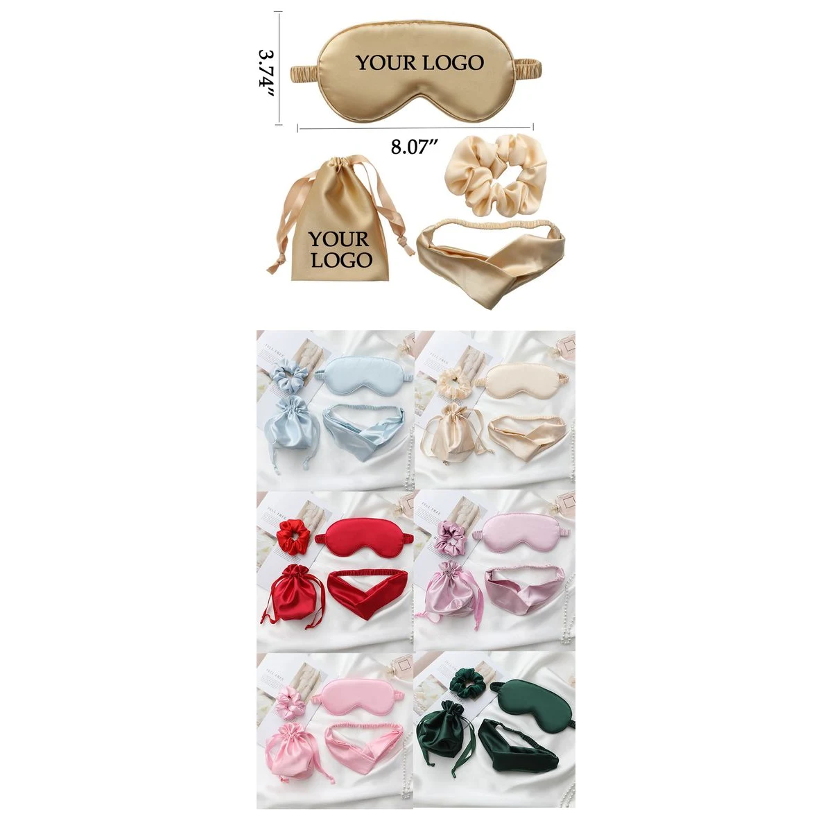 Silk Sleep Eye Mask Headband And Purse Set 1