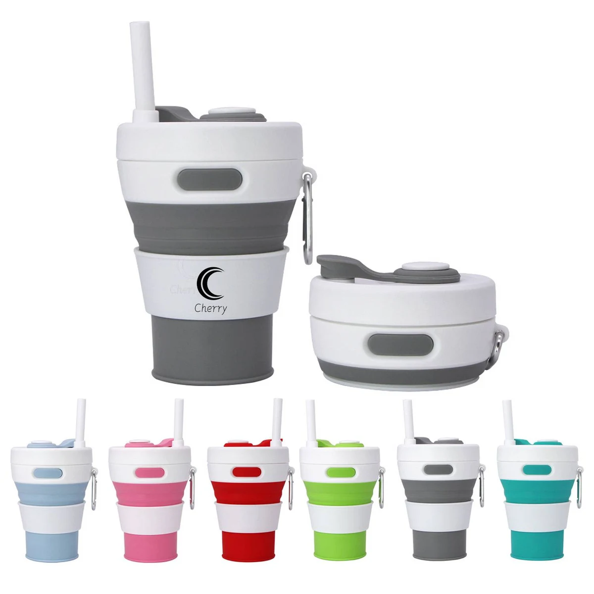15Oz Collapsible Portable Silicone Water Bottle 1