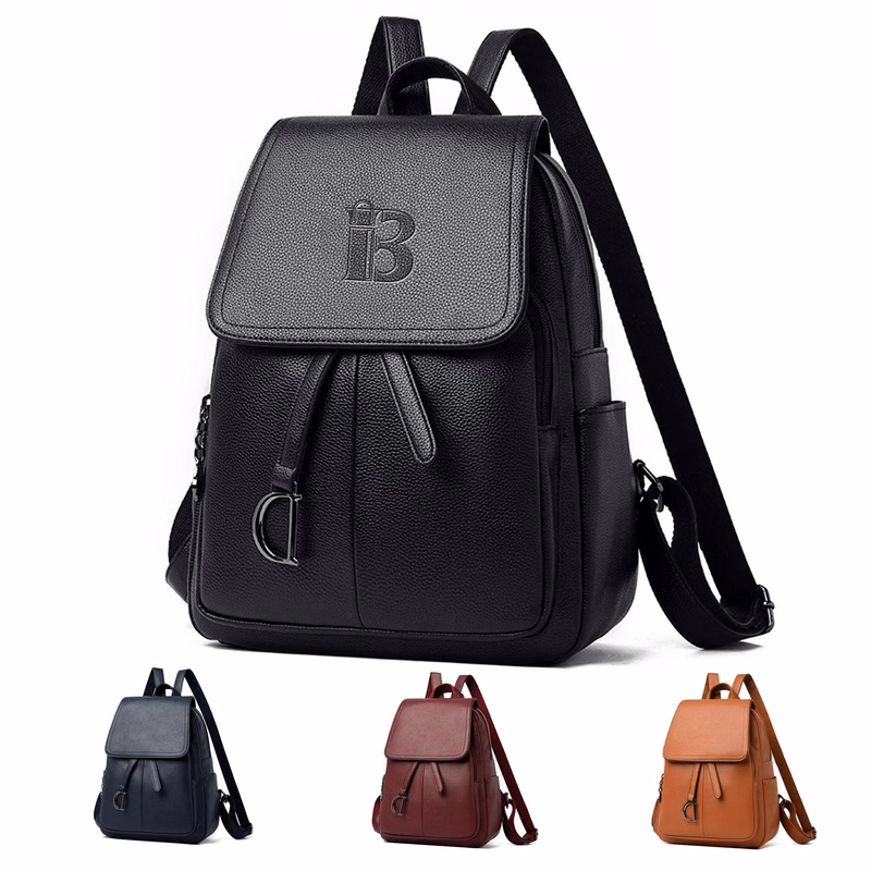 Large Capacity PU Leather Shopping Women's Fashion Backpack