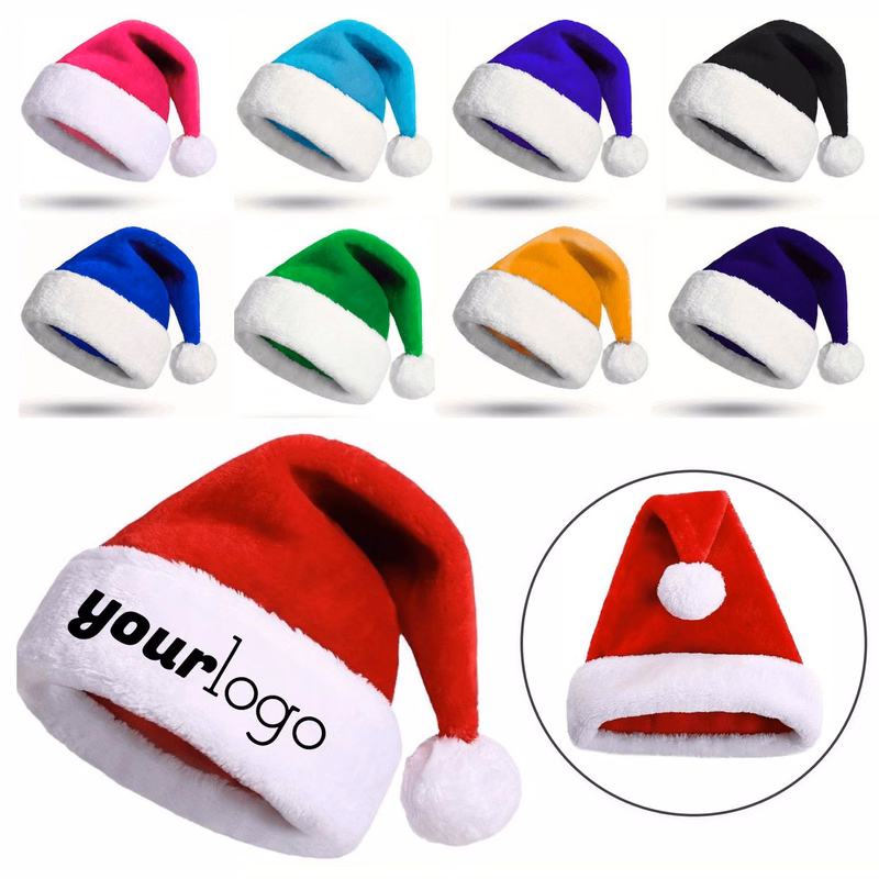 Classic Red Polyester Christmas Celebration Hat