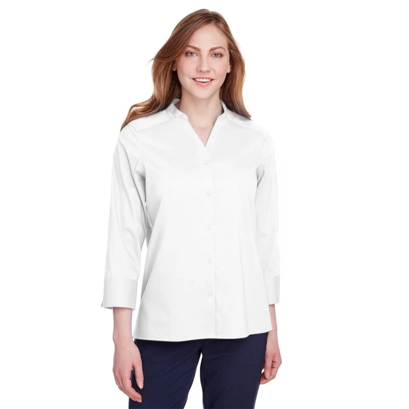 Devon & Jones Women's Crown Collection® Stretch Broadcloth Three-Quarter Sleeve Blouse - DG560W 1