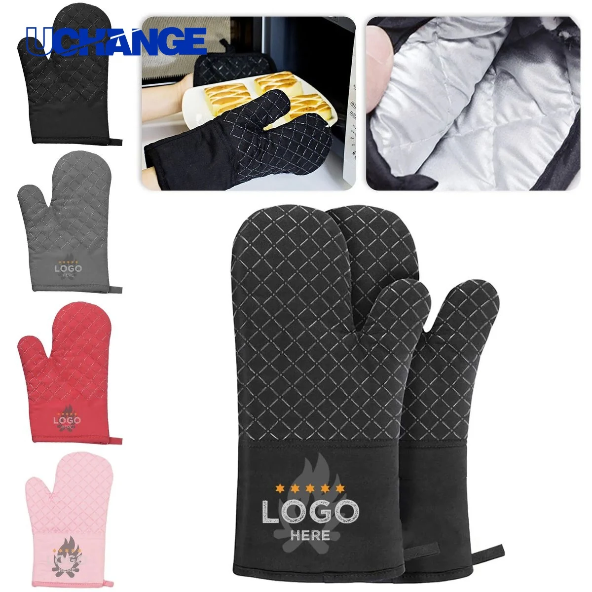 Silicone Non-Slip Long Oven Mitts for Kitchen Use 1