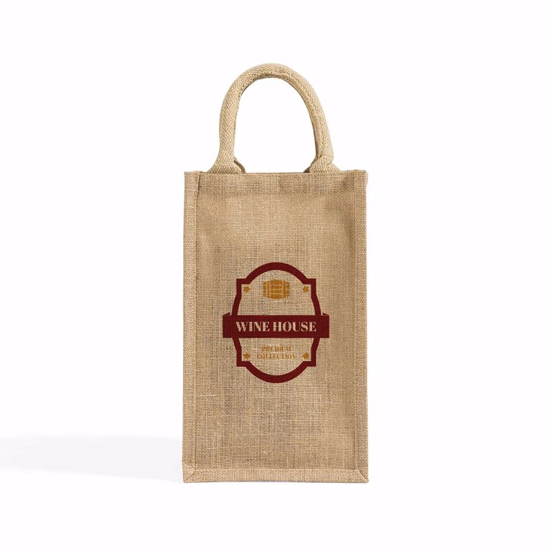 4 Bottle Jute Wine Bag