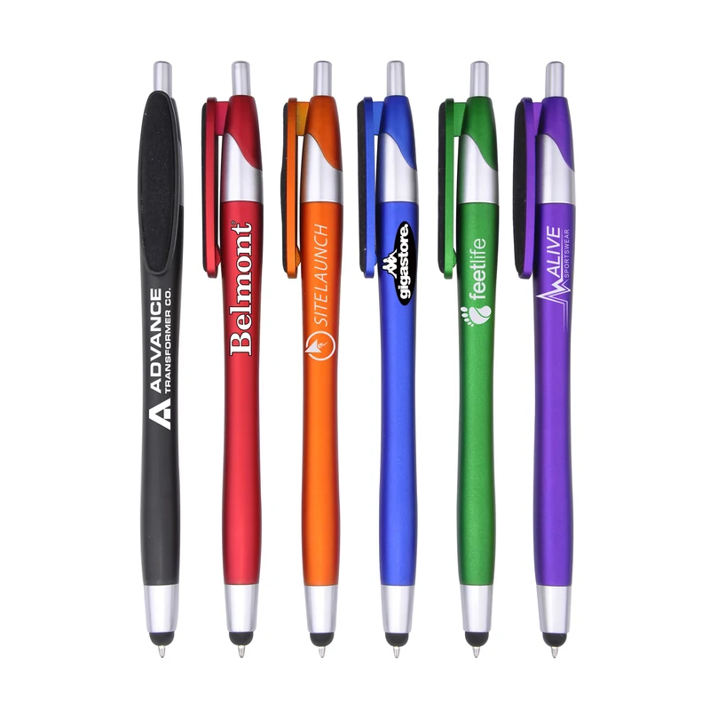 Metallic Colored Barrel Stylus Pen and Screen Cleaner 1