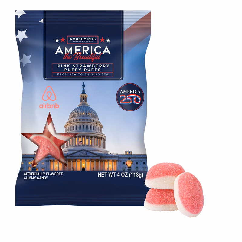 America 250- 4oz. Digibag-Strawberry Puffs