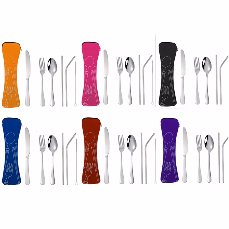 Portable Stainless  Set With Neoprene Case