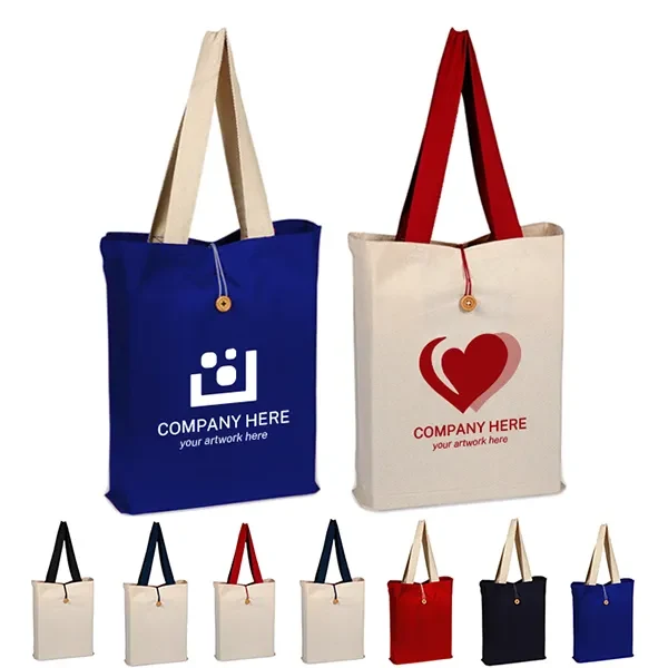 Button-up canvas tote bag -15h x 16w x 3d 1