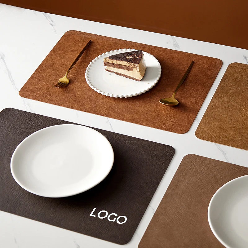 Faux Leather Waterproof Reversible Table Mats for Dining Table 1