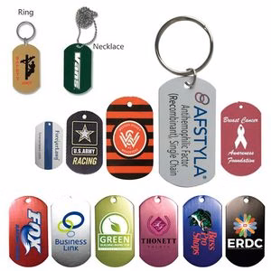 Customizable Aluminum Pendant Key Chain Dog Tag