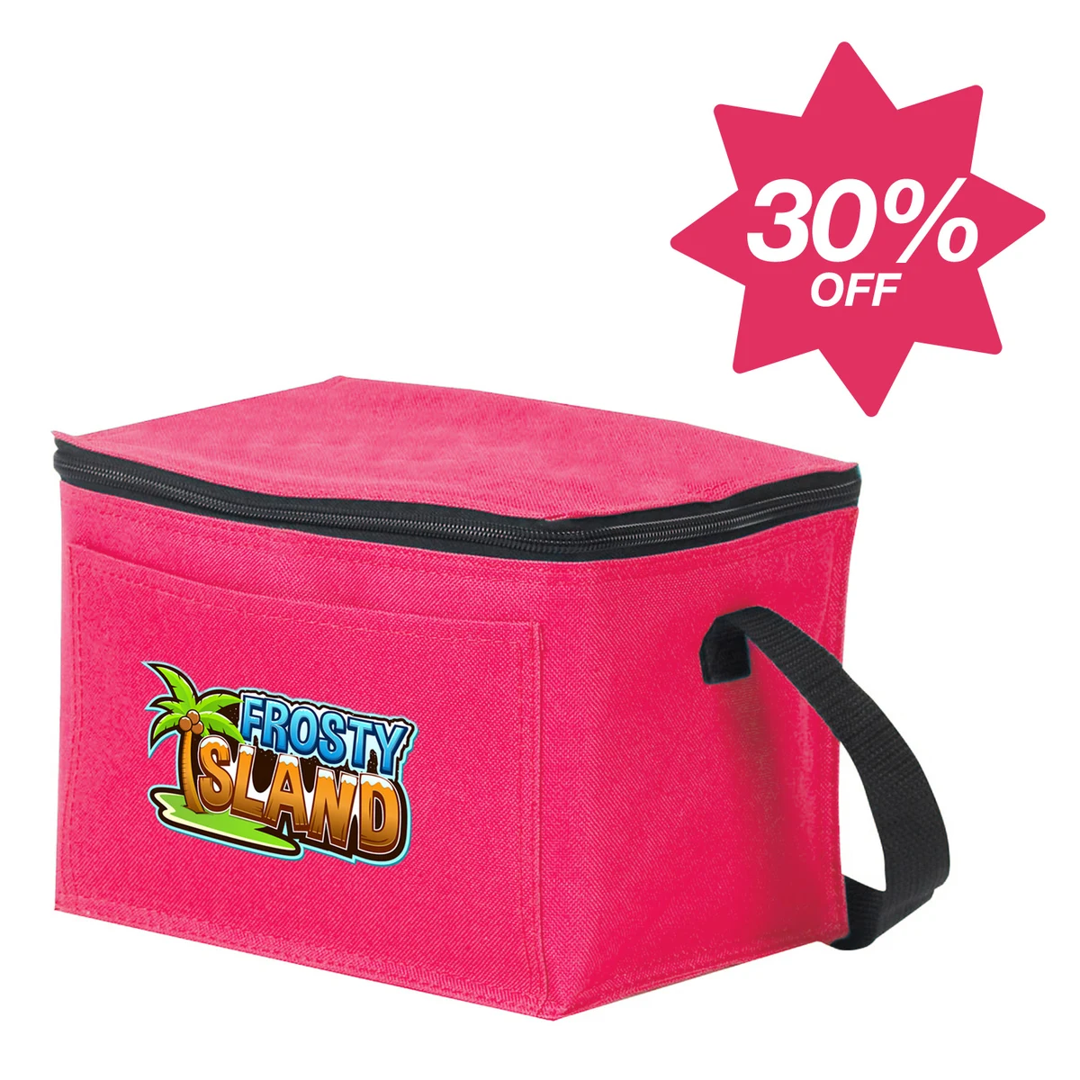 30% OFF - Rose Pink 600 Denier 6-Can Cooler Bag 1