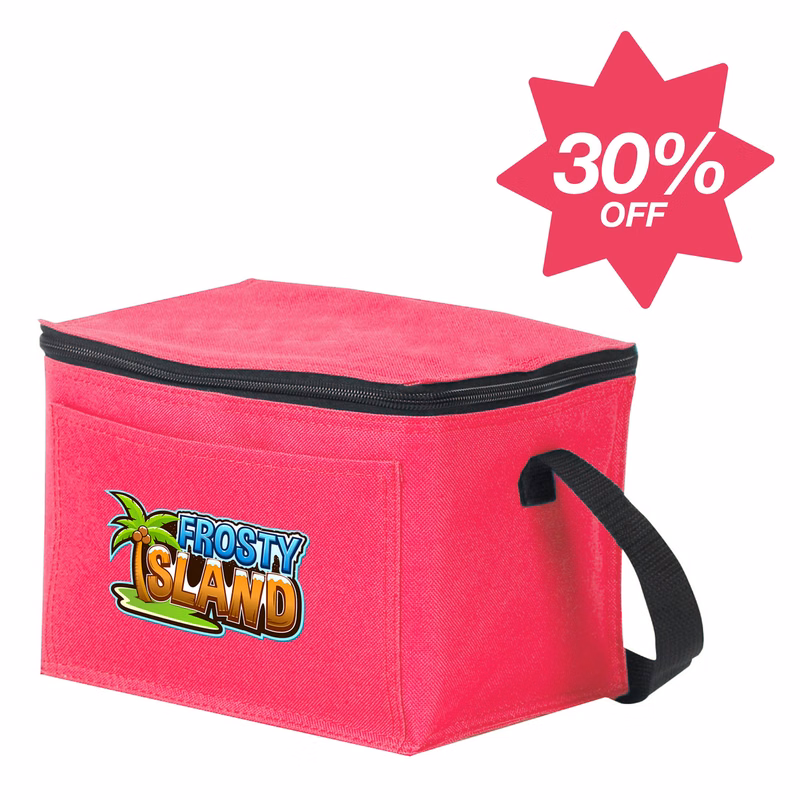 30% OFF - Rose Pink 600 Denier 6-Can Cooler Bag