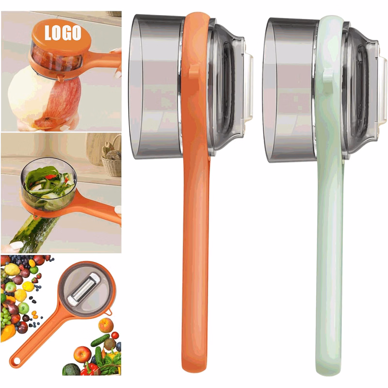 Peeling Knife with Storage Box/ Stainless Steel Multi-Function Peeler with Waste Catcher Bucket