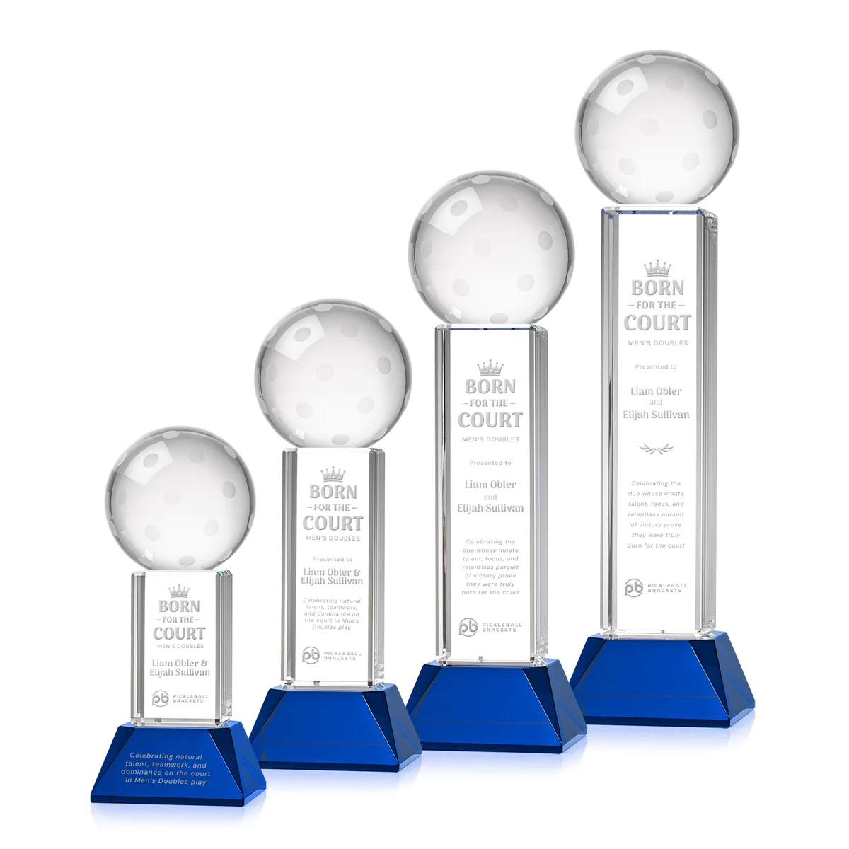 Pickleball Award on Stowe Base - Blue 1