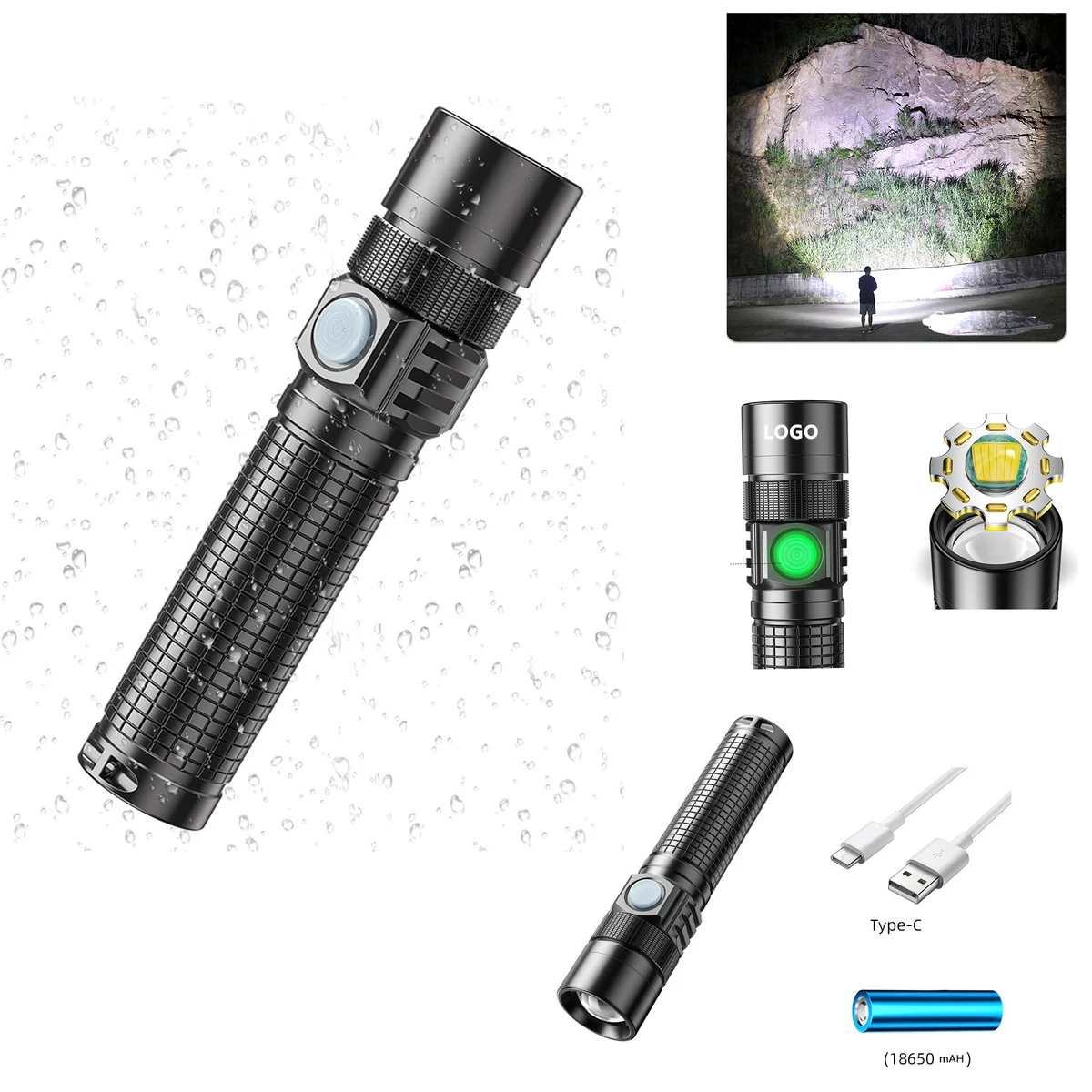 10000 Lumens Rechargeable Flashlight 1