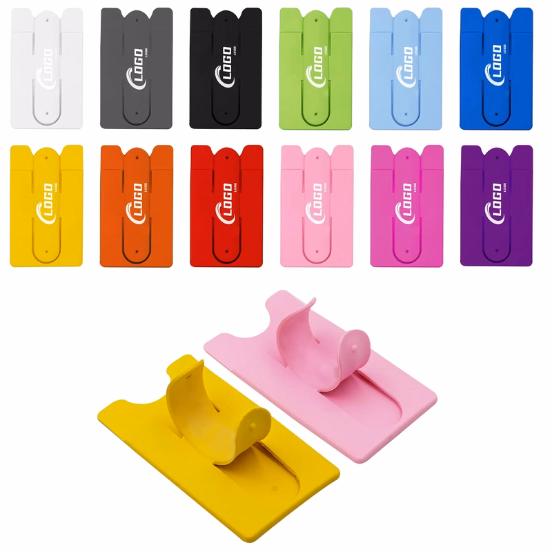 Silicone Phone Stand Holder With Card Pocket