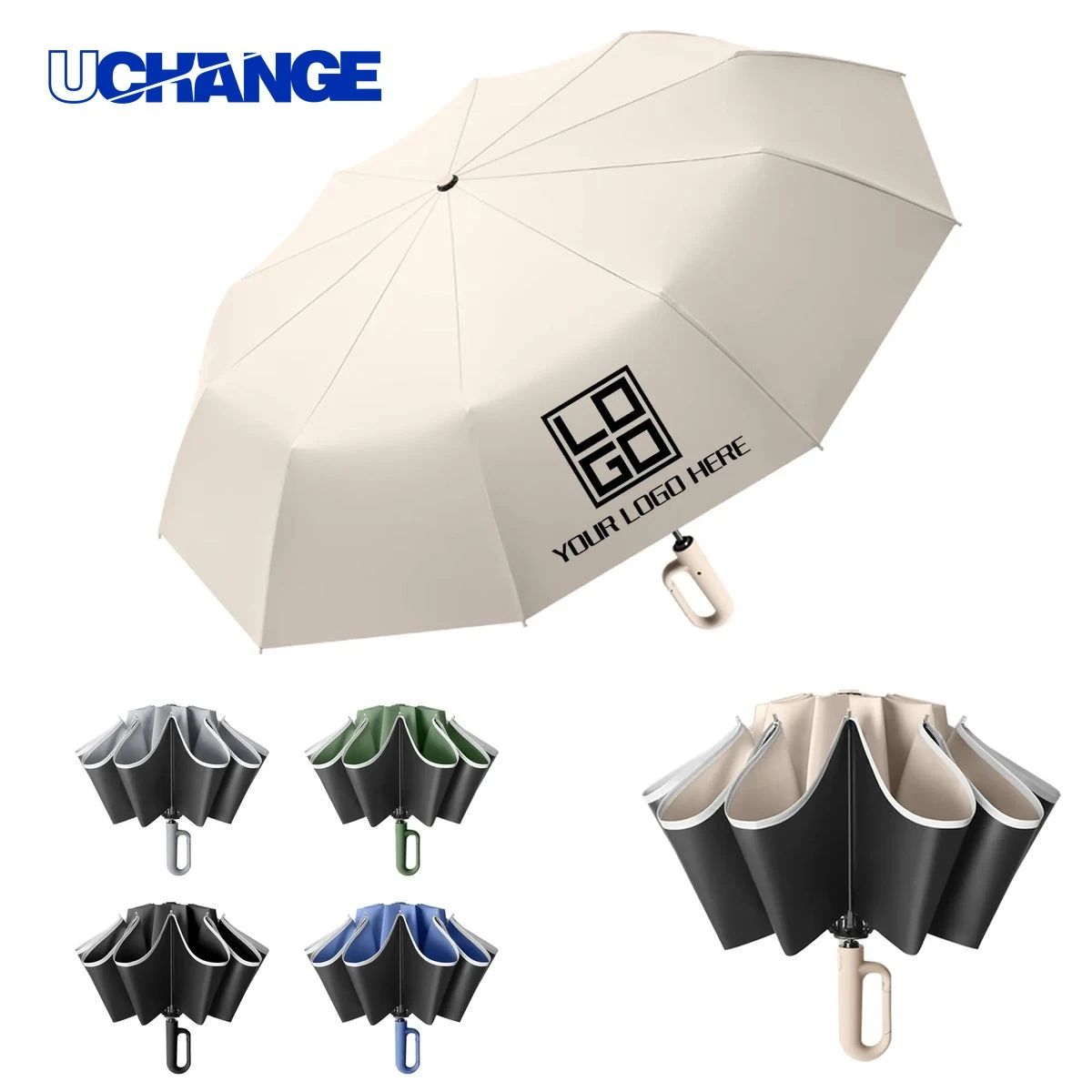 Compact Umbrella with Carabiner Handle 1