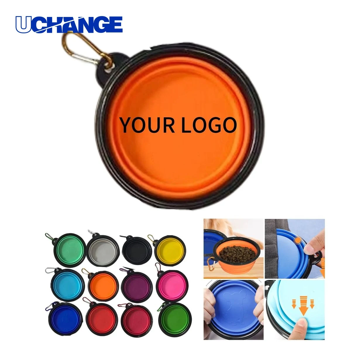 Portable TPE Pet Bowl with Carabiner 1