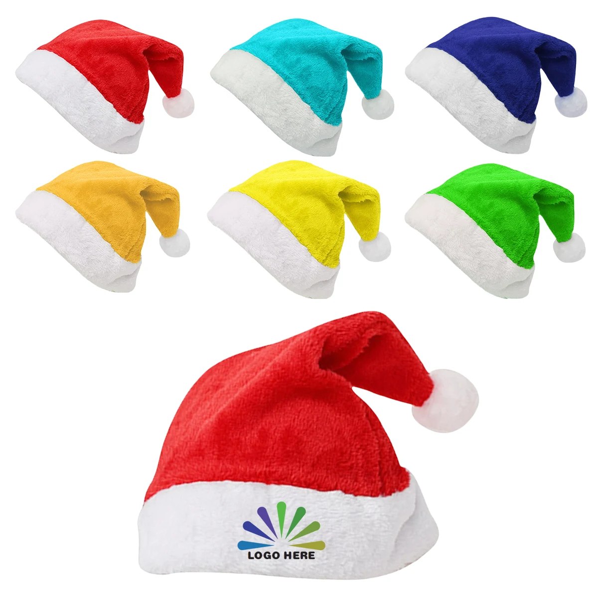 Short Plush Christmas Party Santa Hat 1