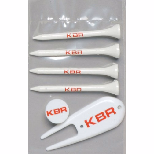 Value Poly Bag Pack w/ Four 2 3/4" Tees, 1 Marker & 1 Divot Fixer