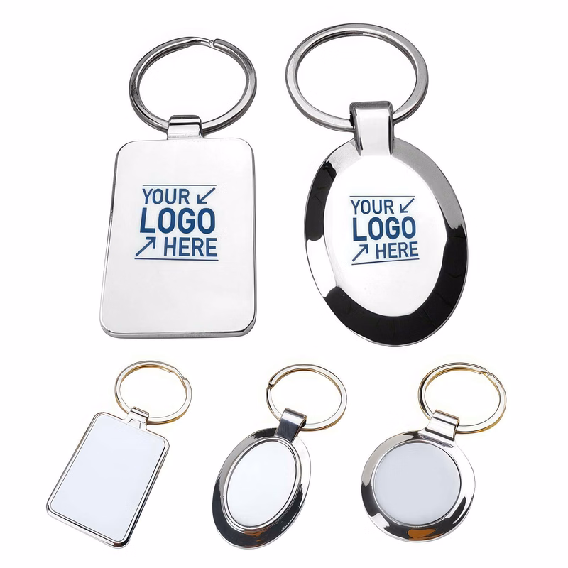 Metal Custom Logo Keychain with Rings