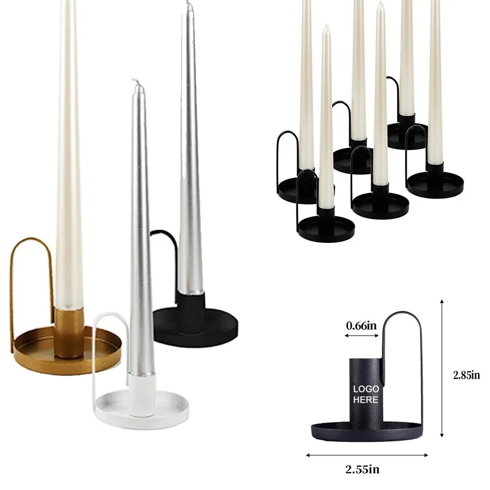 Black Wrought Iron Candle Base With Handle 1