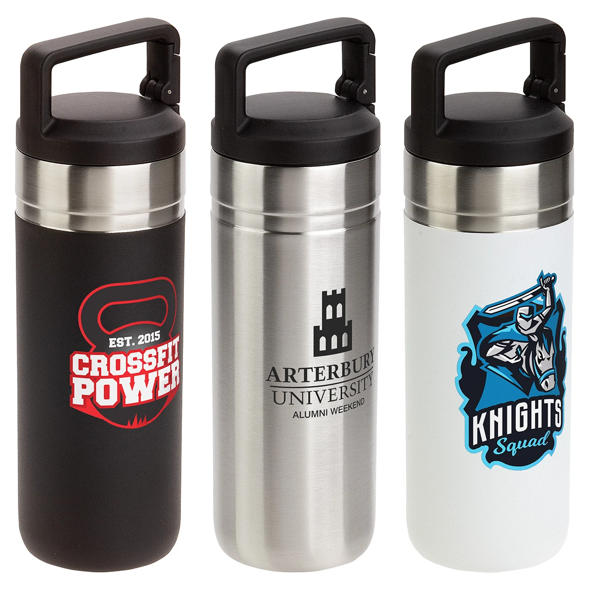Dante 20 oz Vacuum Insulated Bottle with Carabiner Lid, custom water bottle with logo imprint 1