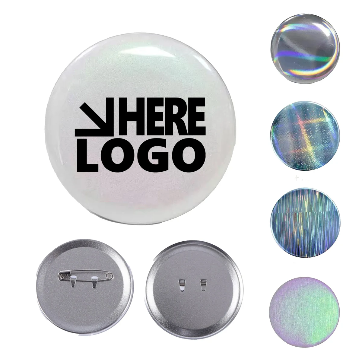 MOQ 100 Round Custom Buttons Pins 2.3"x 2.3" 1