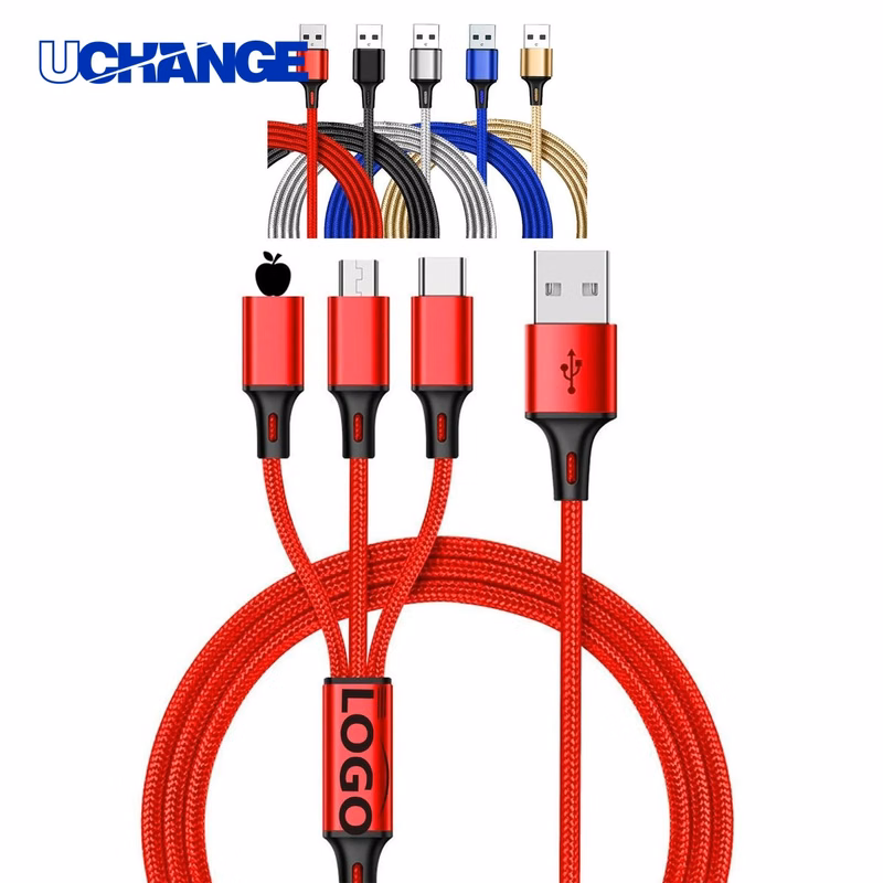 Nylon Braided Three In One USB Cable