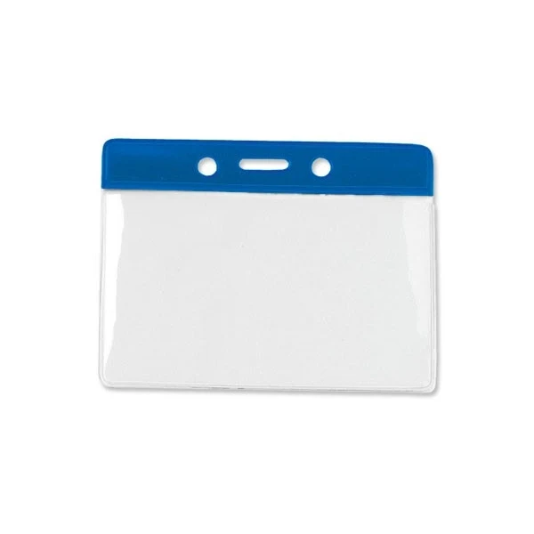 4.10" W x 3.50" H - Horizontal Color Bar Vinyl Badge Holder (Blank) 1