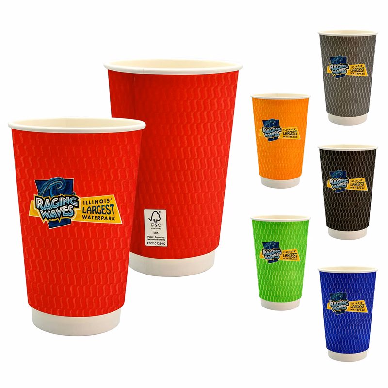 16 oz. Full Color Wave Paper Cup
